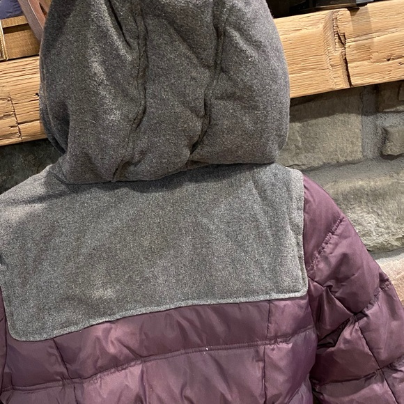 Long purple & grey winter coat jacket parka puffer - Picture 8 of 13